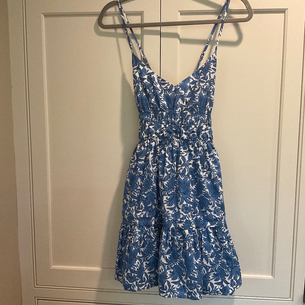 Anthropologie Somerset Mini Blue & White dress XS